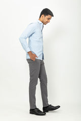 Custom made trousers in a Grey cotton fabric
