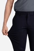 Custom fit Dress pant trousers in a stretch navy Poly Viscose fabric