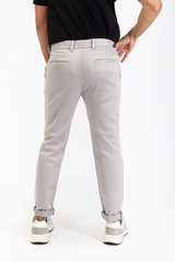 Made to order pants in a light grey cotton fabric