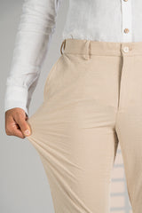 Jaisalmer Khaki Seersucker Checks Pants