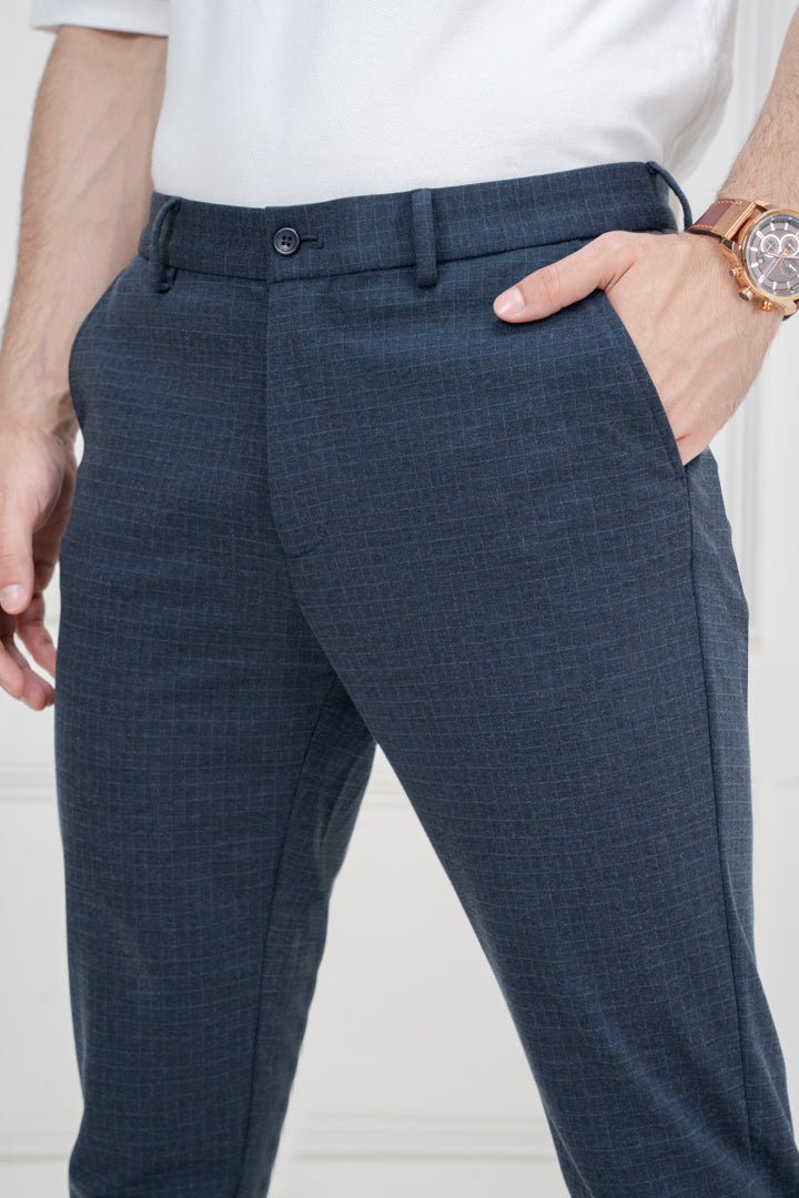 blue check pant