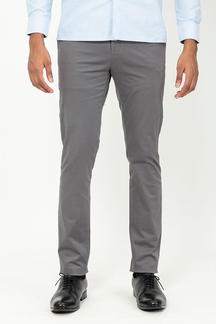 Custom made trousers in a Grey cotton fabric