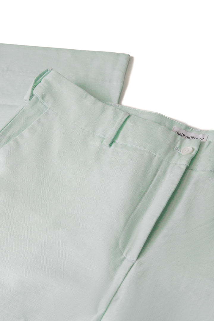 Ice Green Cotton Linen Pants