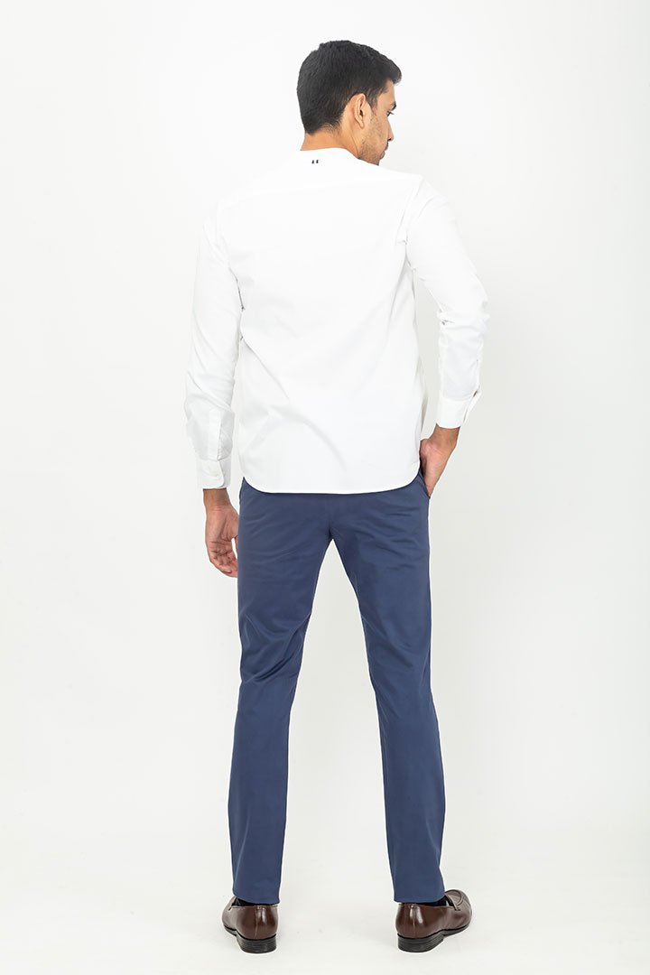 Made to order trousers in a  Navy cotton fabric