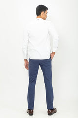 Made to order trousers in a  Navy cotton fabric