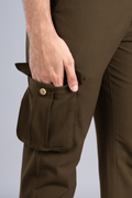 Custom fit Dress pant trousers in a stretch navy Poly Viscose fabric