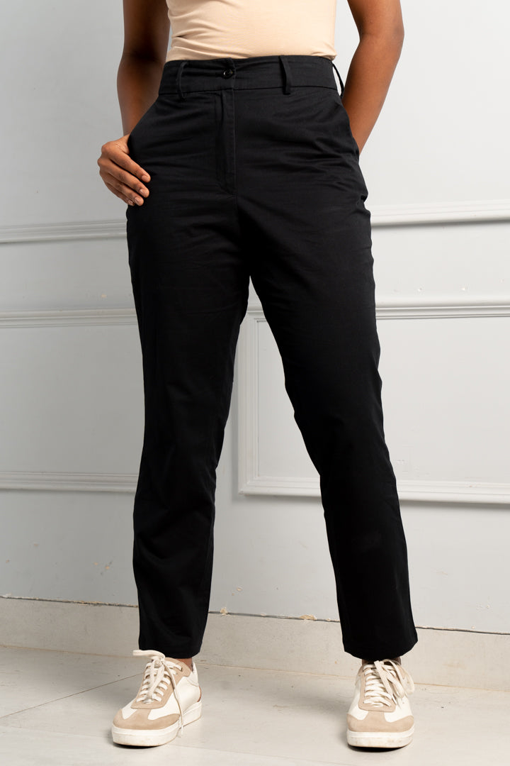 Black Shadow Stretch Chino Pants