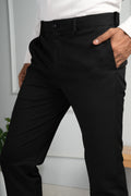 Custom fit Dress pant trousers in a stretch navy Poly Viscose fabric