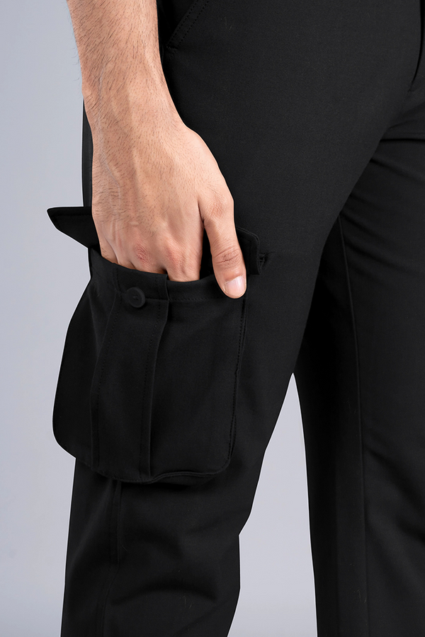 Black All Weather Essential Cargo Stretch Pants