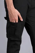 Custom fit Dress pant trousers in a stretch navy Poly Viscose fabric