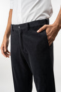 Custom fit Dress pant trousers in a stretch navy Poly Viscose fabric