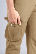 Custom fit Dress pant trousers in a stretch navy Poly Viscose fabric