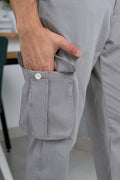 Custom fit Dress pant trousers in a stretch navy Poly Viscose fabric