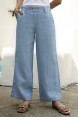 buy Blue linen pants