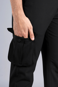 Custom fit Dress pant trousers in a stretch navy Poly Viscose fabric