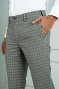 Custom fit Dress pant trousers in a stretch navy Poly Viscose fabric