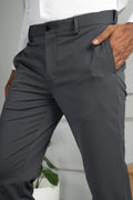 Custom fit Dress pant trousers in a stretch navy Poly Viscose fabric