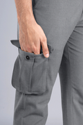 Custom fit Dress pant trousers in a stretch navy Poly Viscose fabric