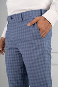 Custom fit Dress pant trousers in a stretch navy Poly Viscose fabric