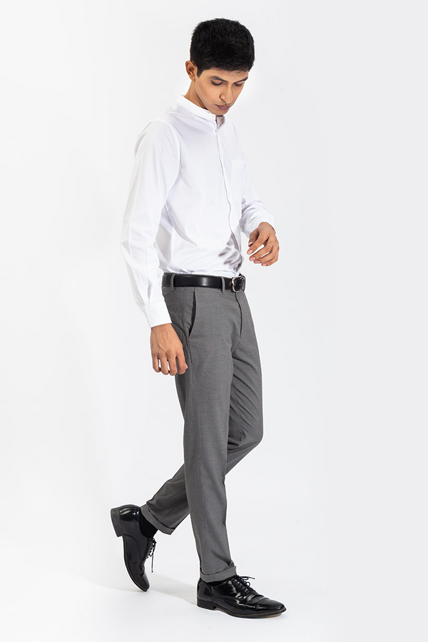 Dress pant trousers in a stretch grey Poly Viscose fabric