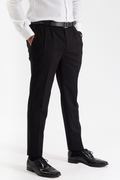 Custom fit Dress pant trousers in a stretch navy Poly Viscose fabric