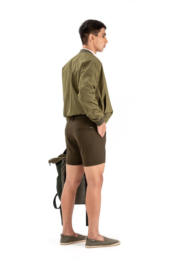 Army Olive Stretch Chino Shorts