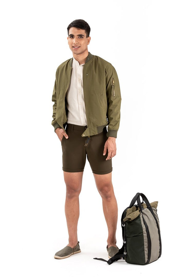 Army Olive Stretch Chino Shorts