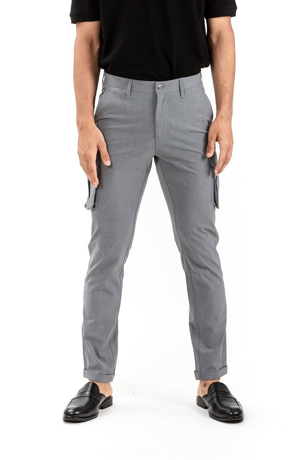 Mineral Grey Stretch Cargo Pants