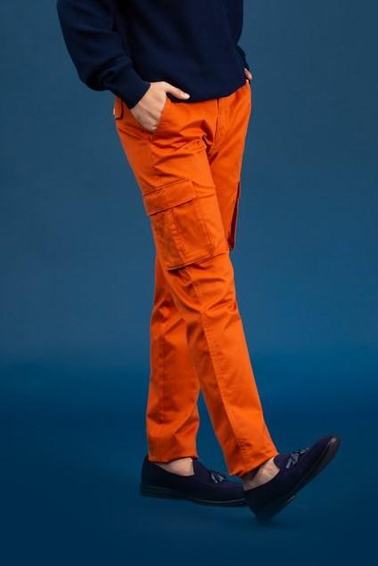 Autum Rust Stretch Cargo Pants for men