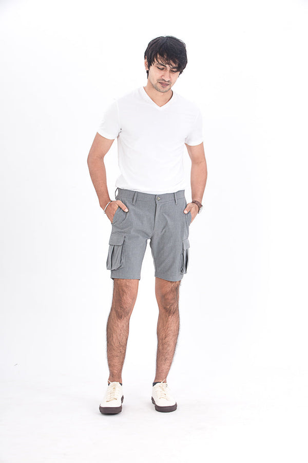 Mineral Grey Stretch Cargo Shorts