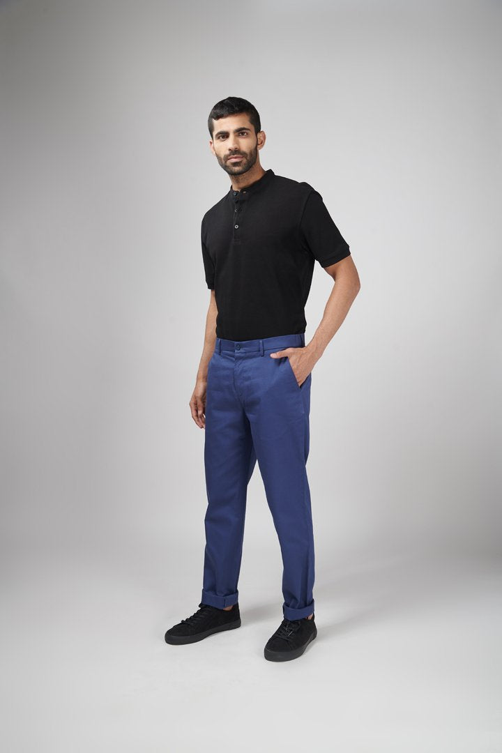 Mumbai Blue Stretch Chino