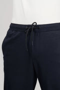 Custom fit Dress pant trousers in a stretch navy Poly Viscose fabric