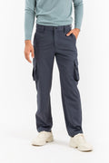 Custom fit Dress pant trousers in a stretch navy Poly Viscose fabric