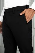 Custom fit Dress pant trousers in a stretch navy Poly Viscose fabric