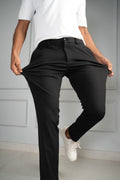 Custom fit Dress pant trousers in a stretch navy Poly Viscose fabric