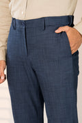 Custom fit Dress pant trousers in a stretch navy Poly Viscose fabric