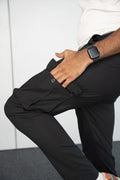 Custom fit Dress pant trousers in a stretch navy Poly Viscose fabric