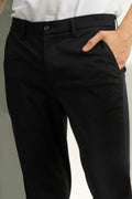 Custom fit Dress pant trousers in a stretch navy Poly Viscose fabric