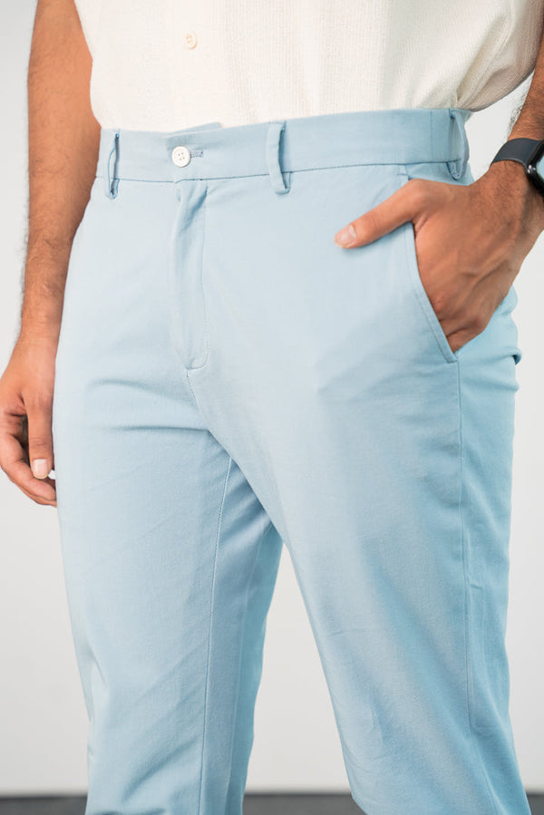 Blue Cotton Chinos