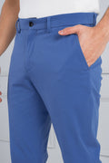 Custom fit Dress pant trousers in a stretch navy Poly Viscose fabric