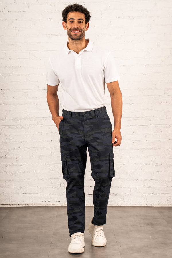 Stretch Navy Camo Cargo Pants