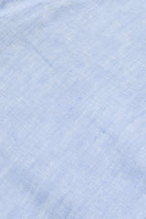 Mens chino shorts in iced blue linen Fabric 