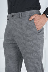 Grey Checks Stretch Pants