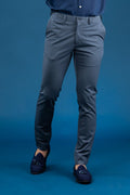 Custom fit Dress pant trousers in a stretch navy Poly Viscose fabric