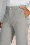 Custom fit Dress pant trousers in a stretch navy Poly Viscose fabric