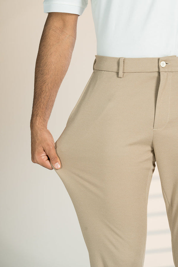 Peanut Brown Power-Stretch Pants