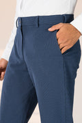 Custom fit Dress pant trousers in a stretch navy Poly Viscose fabric