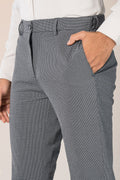 Custom fit Dress pant trousers in a stretch navy Poly Viscose fabric