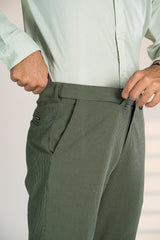 Chandigarh Green Seersucker Stripes Pants