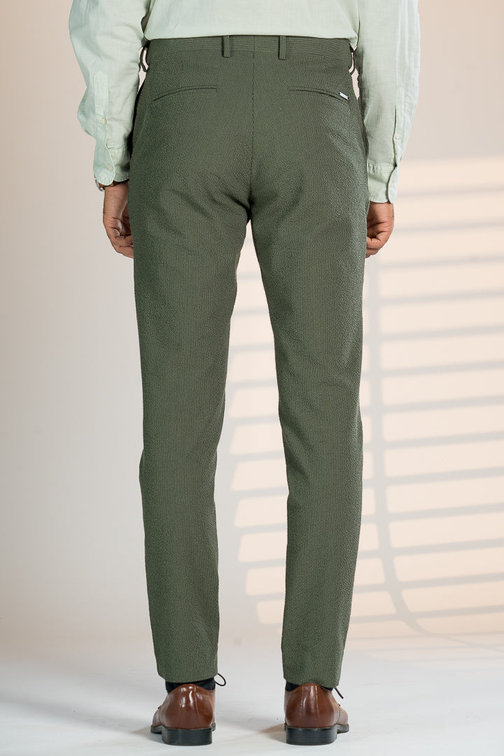 Chandigarh Green Seersucker Stripes Pants